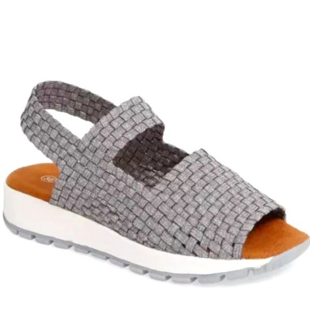 New BERNIE MEV sz 8.5 womens slingback strap sandals walking shoes open toe gray